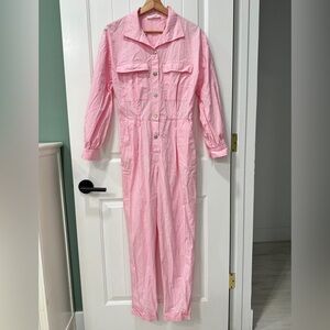 Nocturne Pink Button-Up Jumpsuit